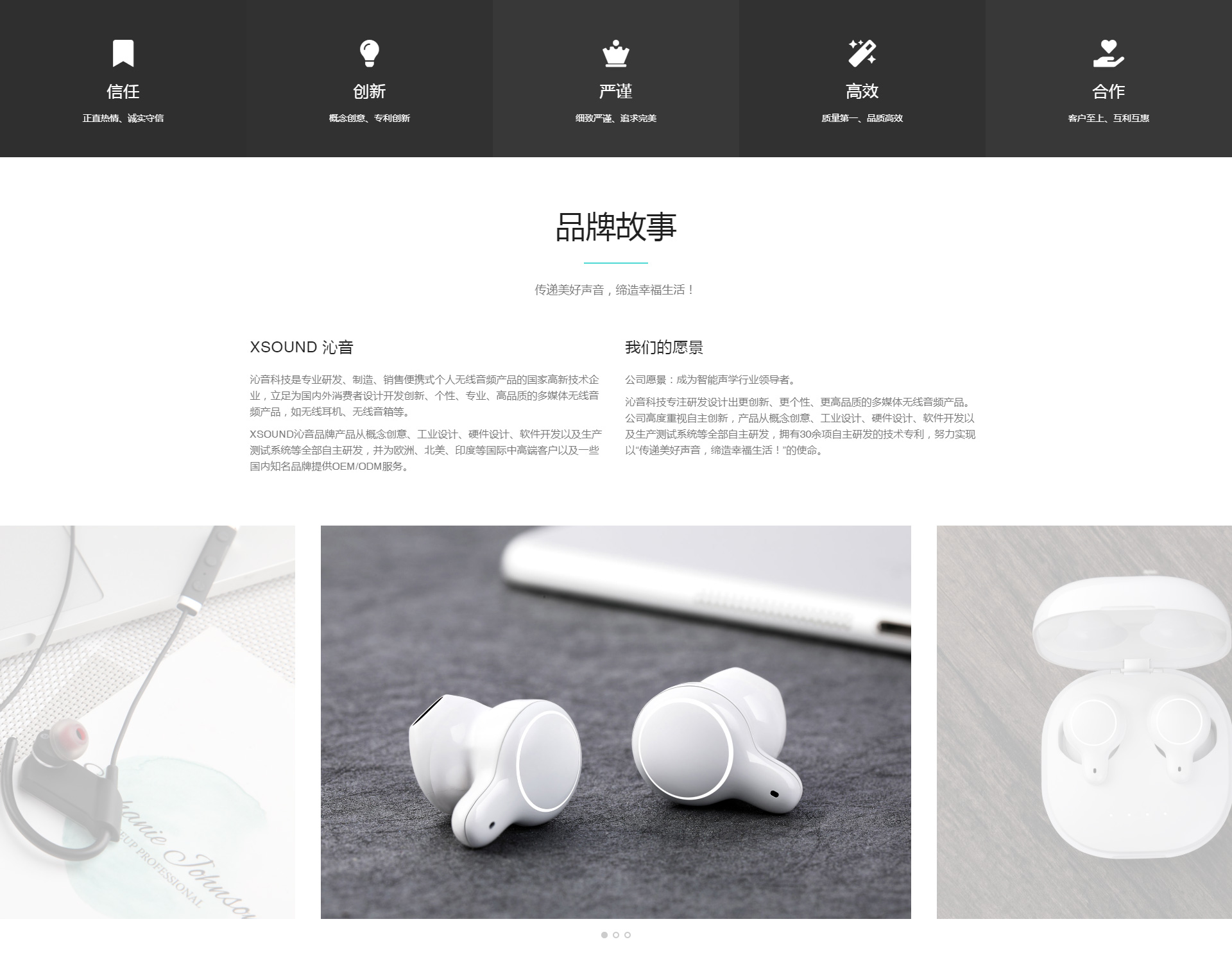 iBrandResponsive黑白简洁响应式产品展示企业网站定制